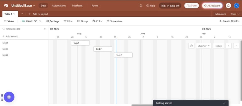 Airtable interface. 
