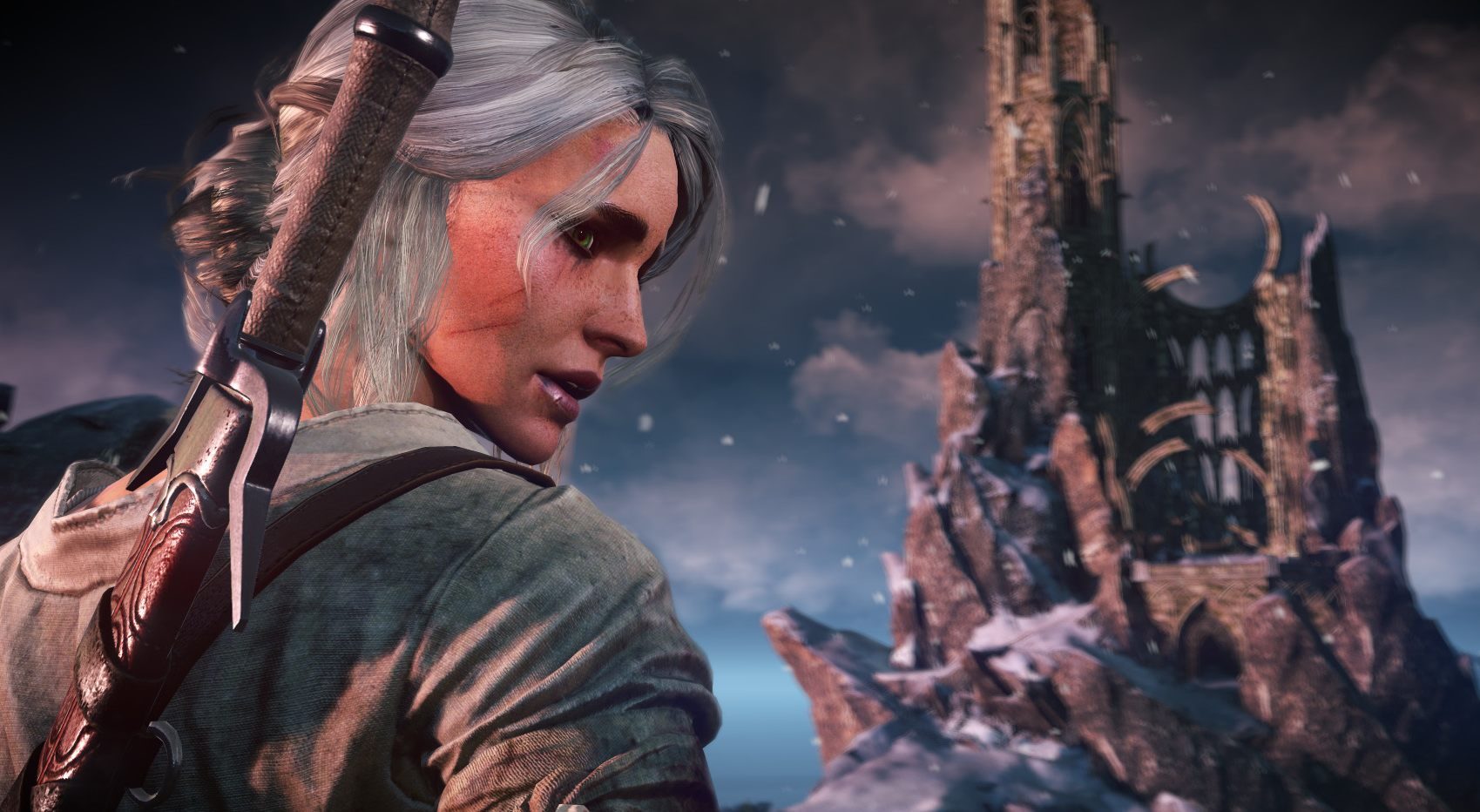 Ciri looking over her shoulder in The Witcher 3: The Wild Hunt
