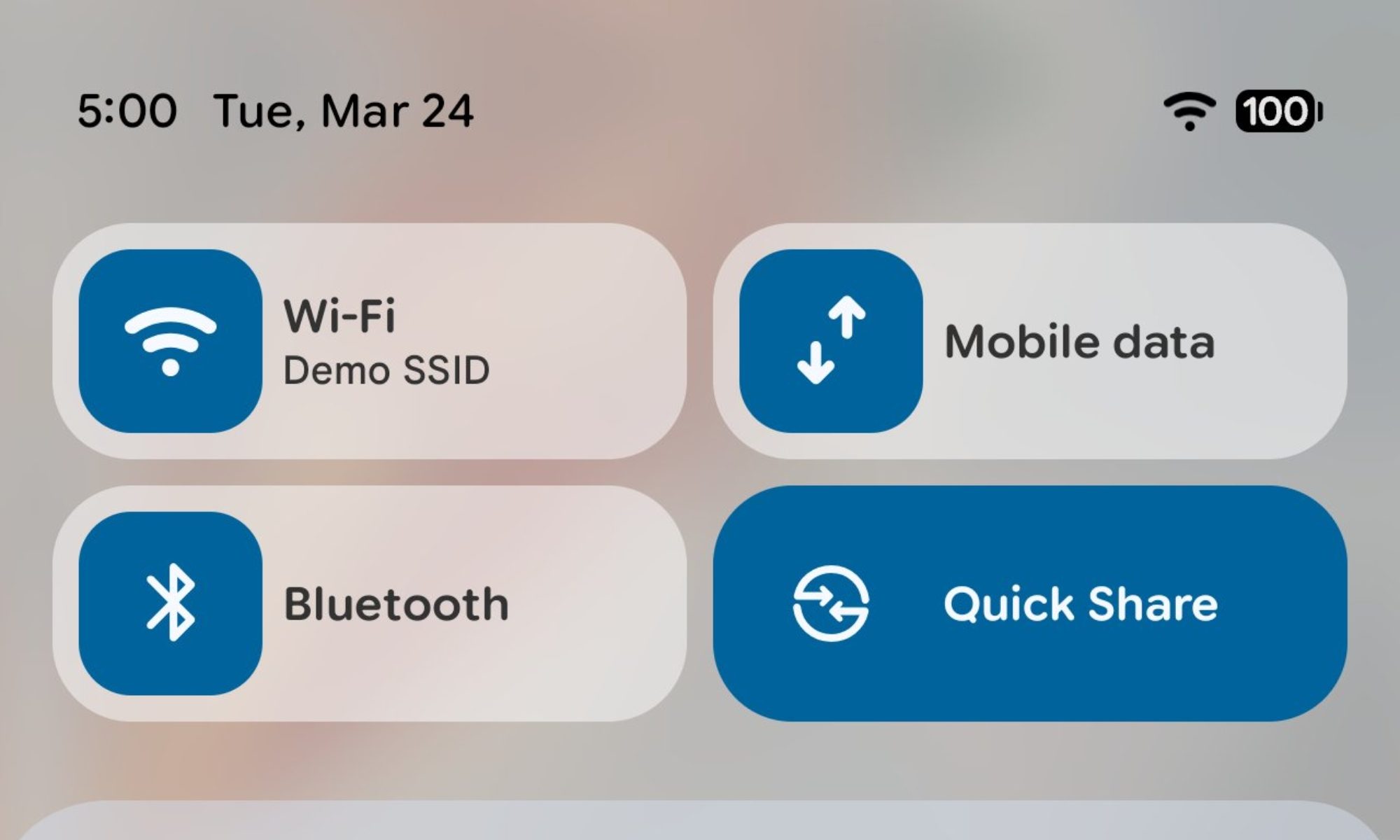 Different Wi-Fi and Mobile data toggles in Android 17