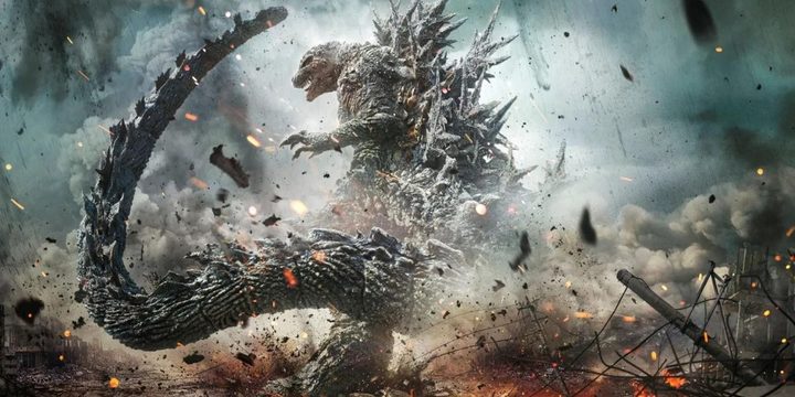 Godzilla destroys a city in Godzilla Minus One