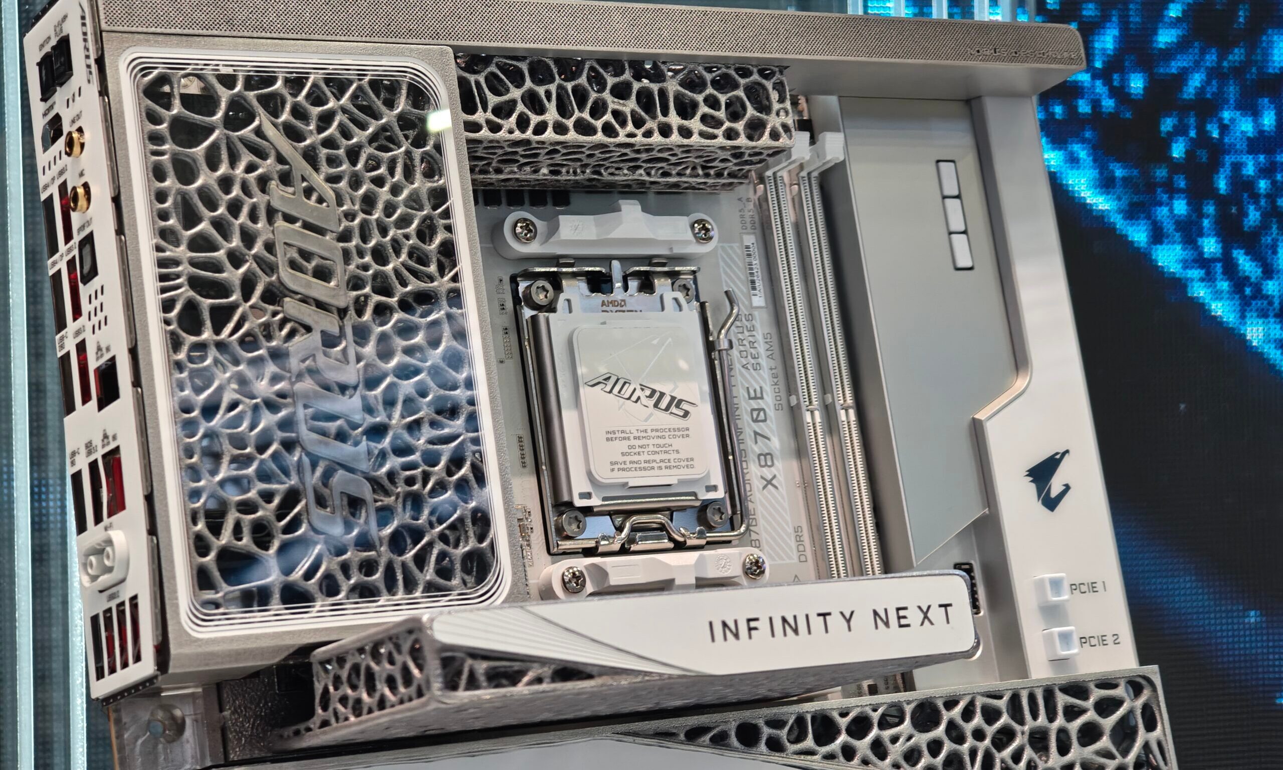Gigabyte X870E AORUS INFINITY NEXT motherboard closeup