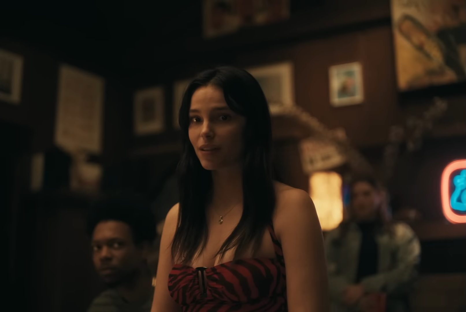 Nikki (Inde Navarrette) at a party in the horror film, Obsession, written and directed by Curry Barker.