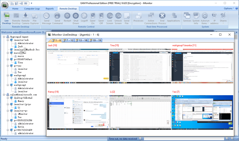 iMonitorSoft dashboard.