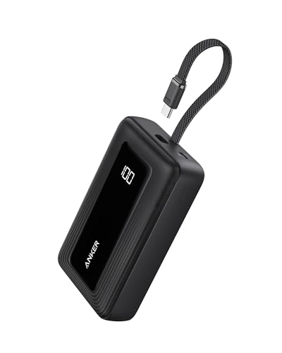 Anker Zolo Power Bank (2025 Upgraded Version), 20,000mah 30w High-Speed Portable Charger With Built-In Usb-C Cable, Battery Pack for Iphone 17/16 / 15 Series, Galaxy, and More