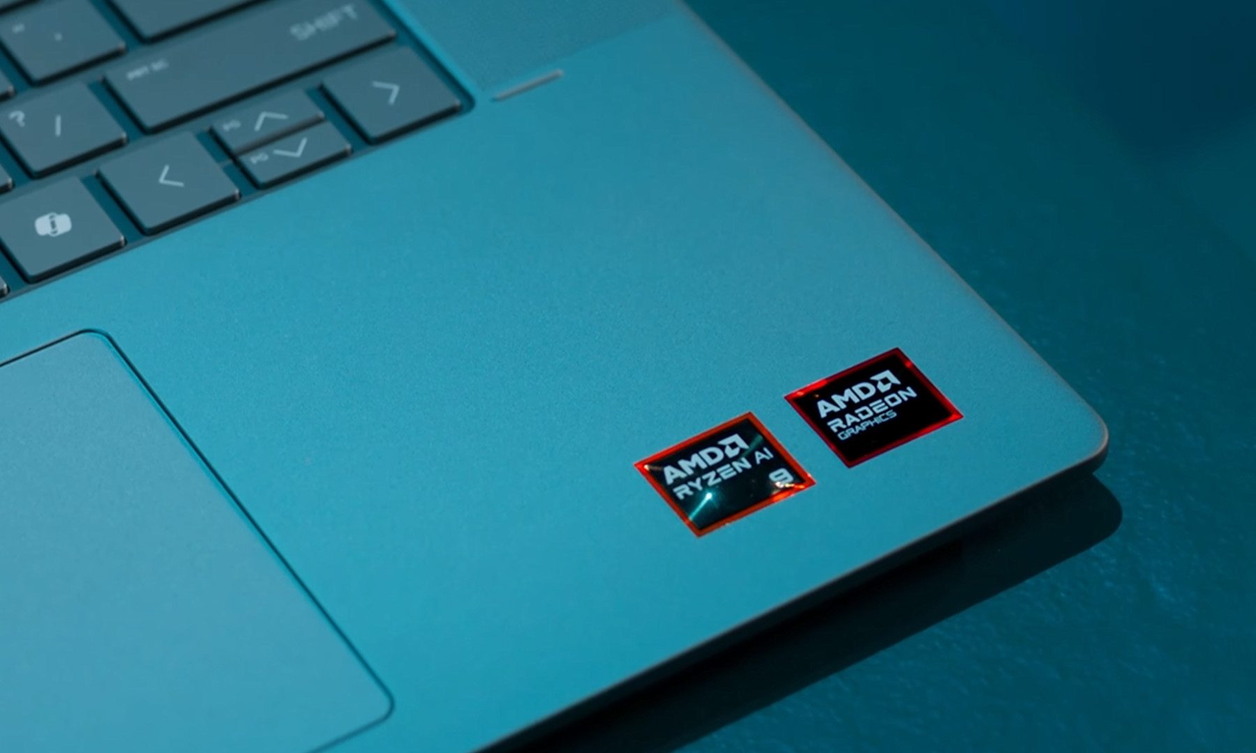 AMD Ryzen and AMD Radeon Stickers on a laptop