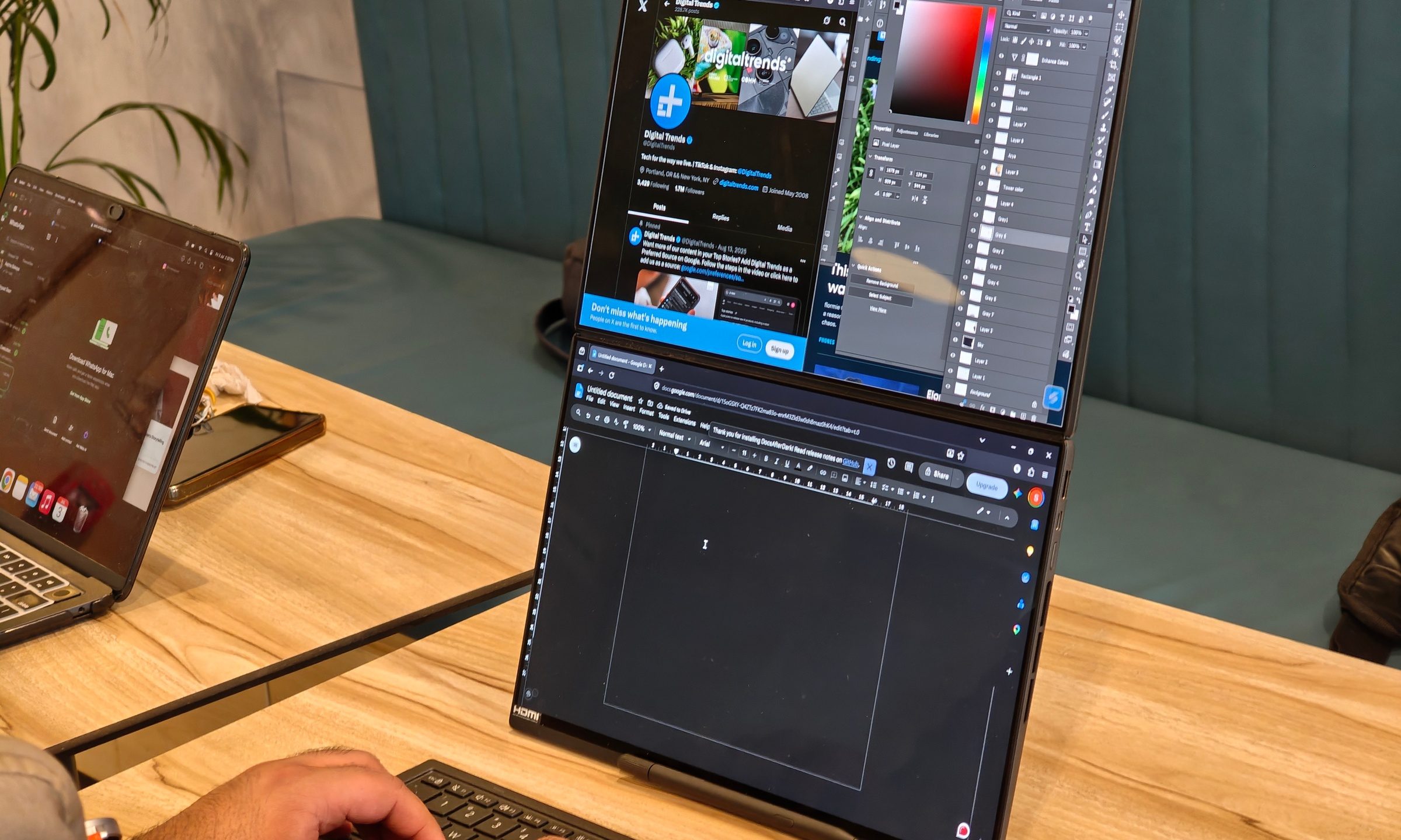ASUS Zenbook Duo can be placed upright with a kickstand
