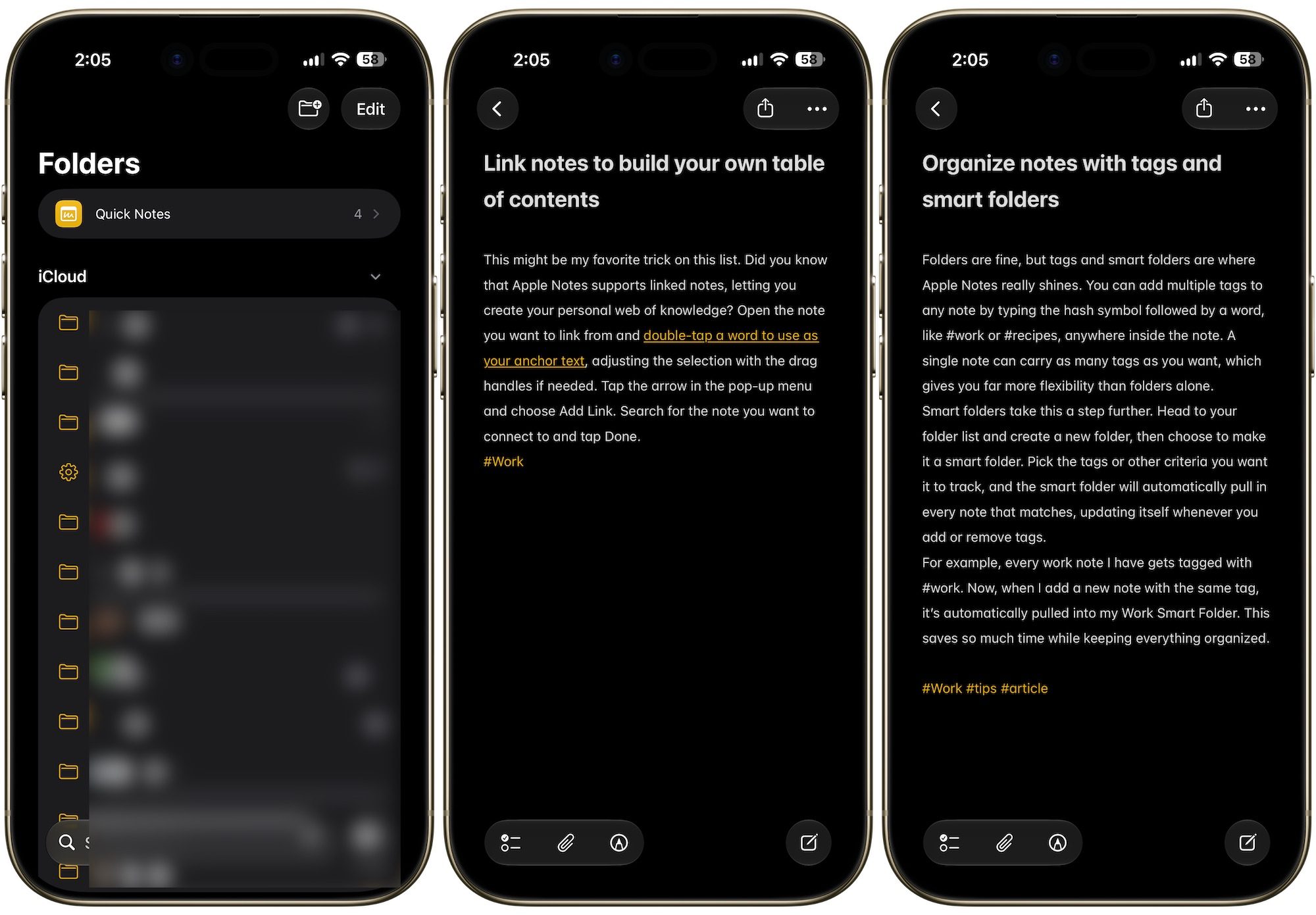 Apple Notes app screenshots