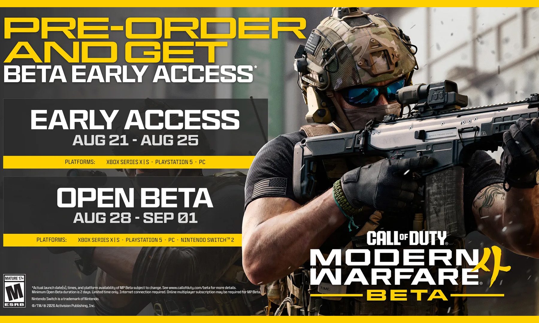 Call of Duty Modern Warfare 4 Beta Early Access Dates