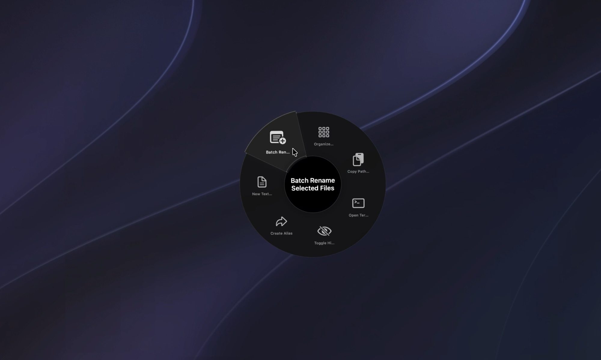 Radial Menu for Finder