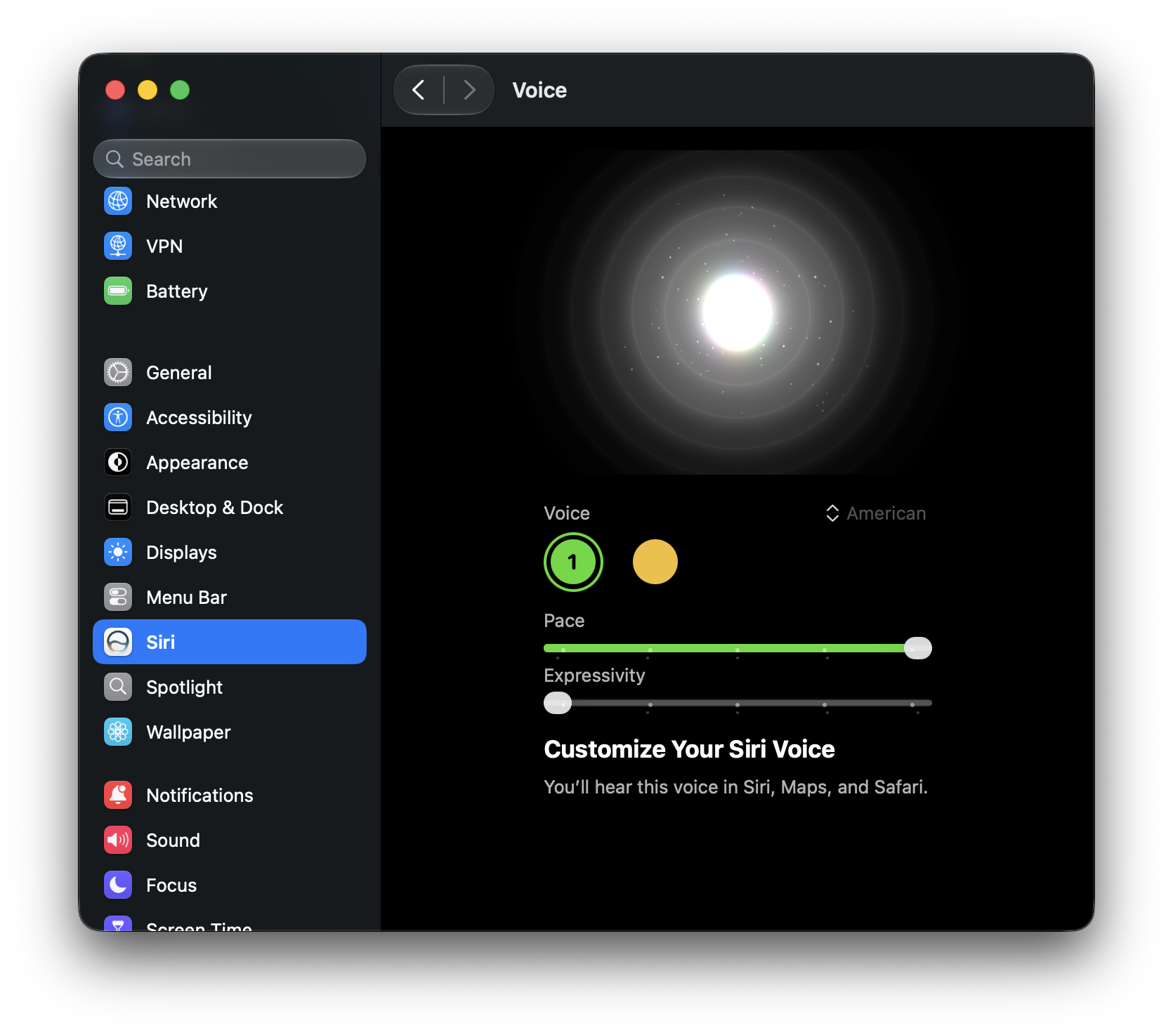 Siri’s new Expressive Voices menu. I’m locking my sliders this way forever.