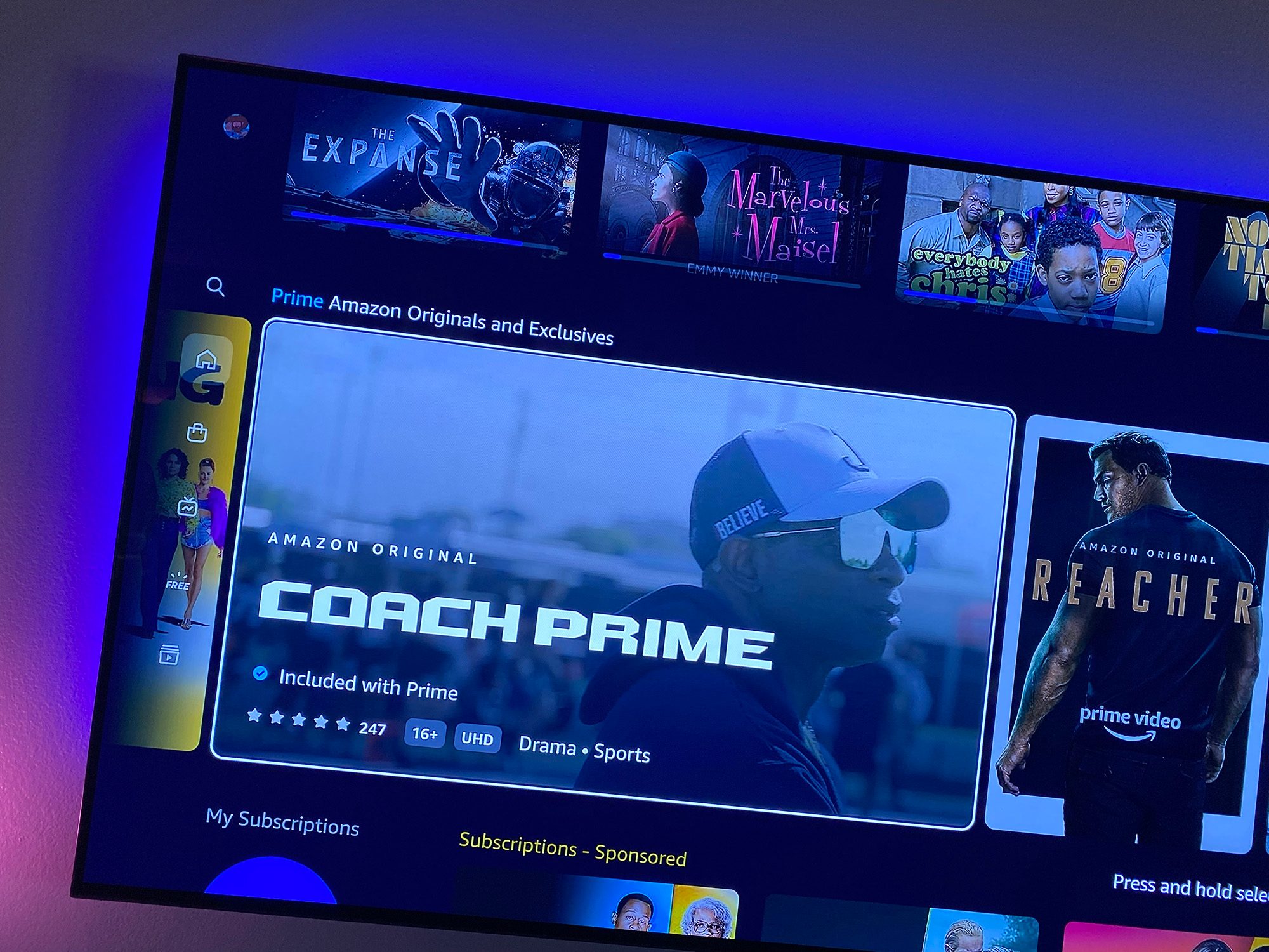 Amazon Prime Video on a TV.