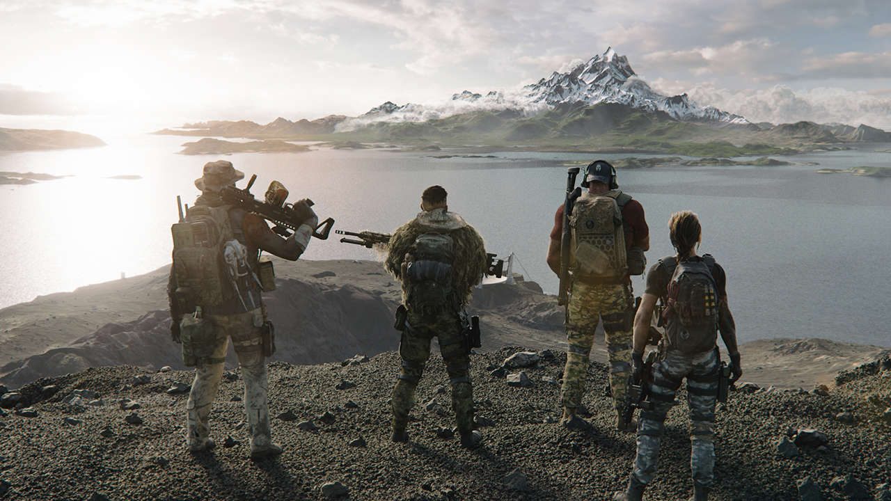 Group of soldiers standing before the horizon in Ghost Recon: Breakpoint