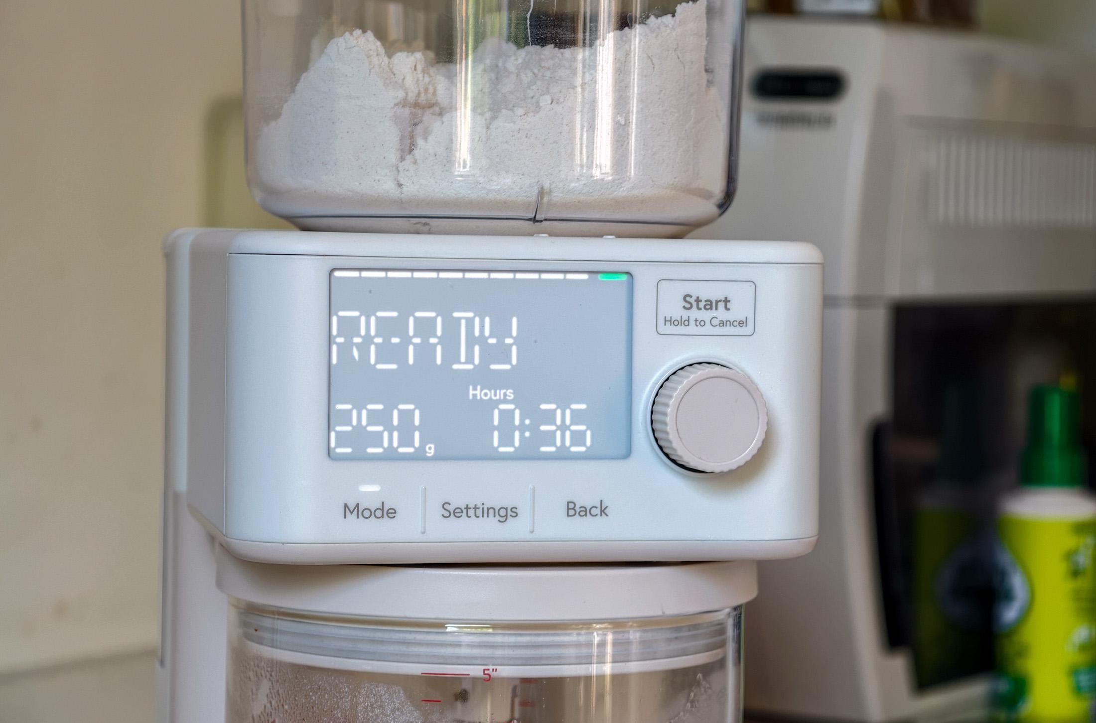 Photo of the Sourdough Sidekick on a kitchen counter showing that the starter is ready to use