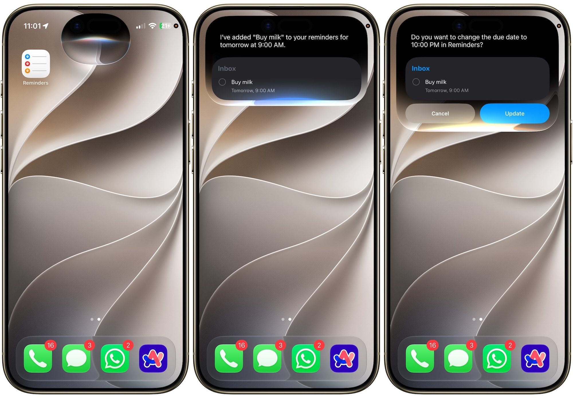 Adding reminders via siri on iPhone