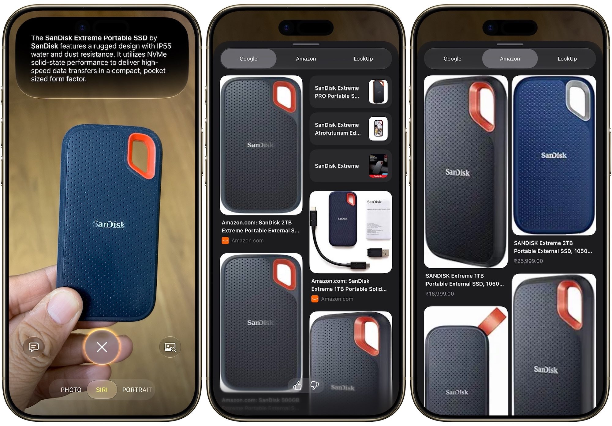 Product search using Siri AI in camera