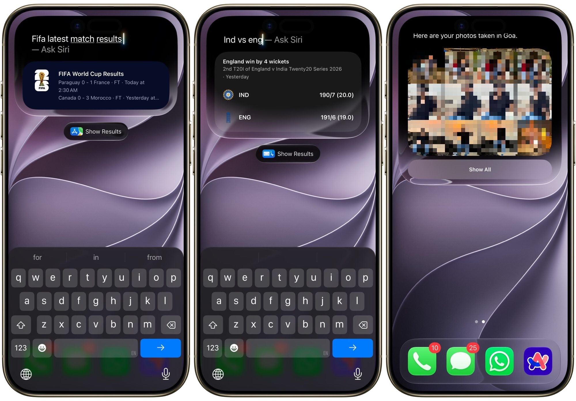 Siri AI performing searches