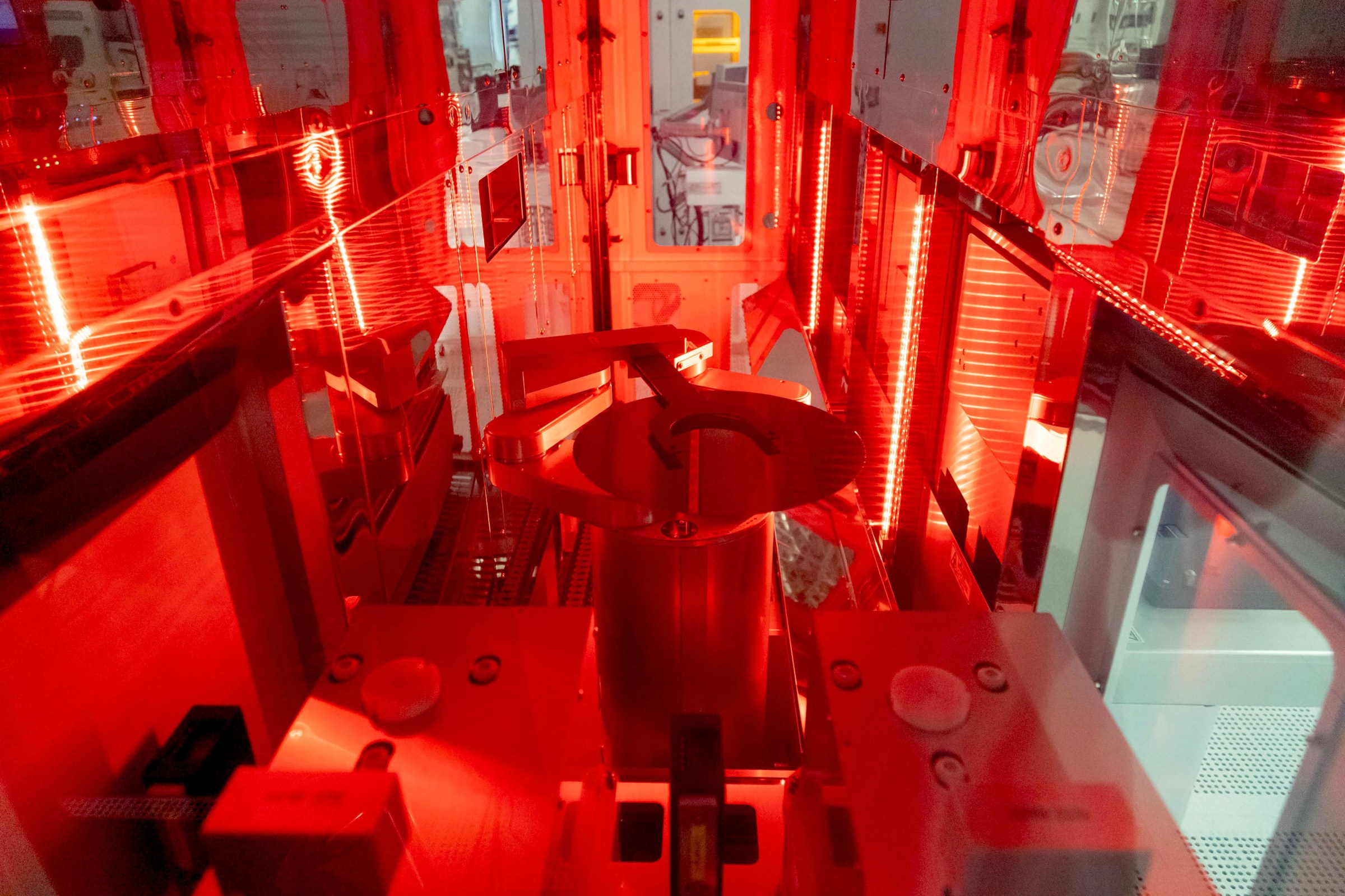 A silicon wafer being sorted inside Micron’s Boise, Idaho, plant on June 10th, 2024.